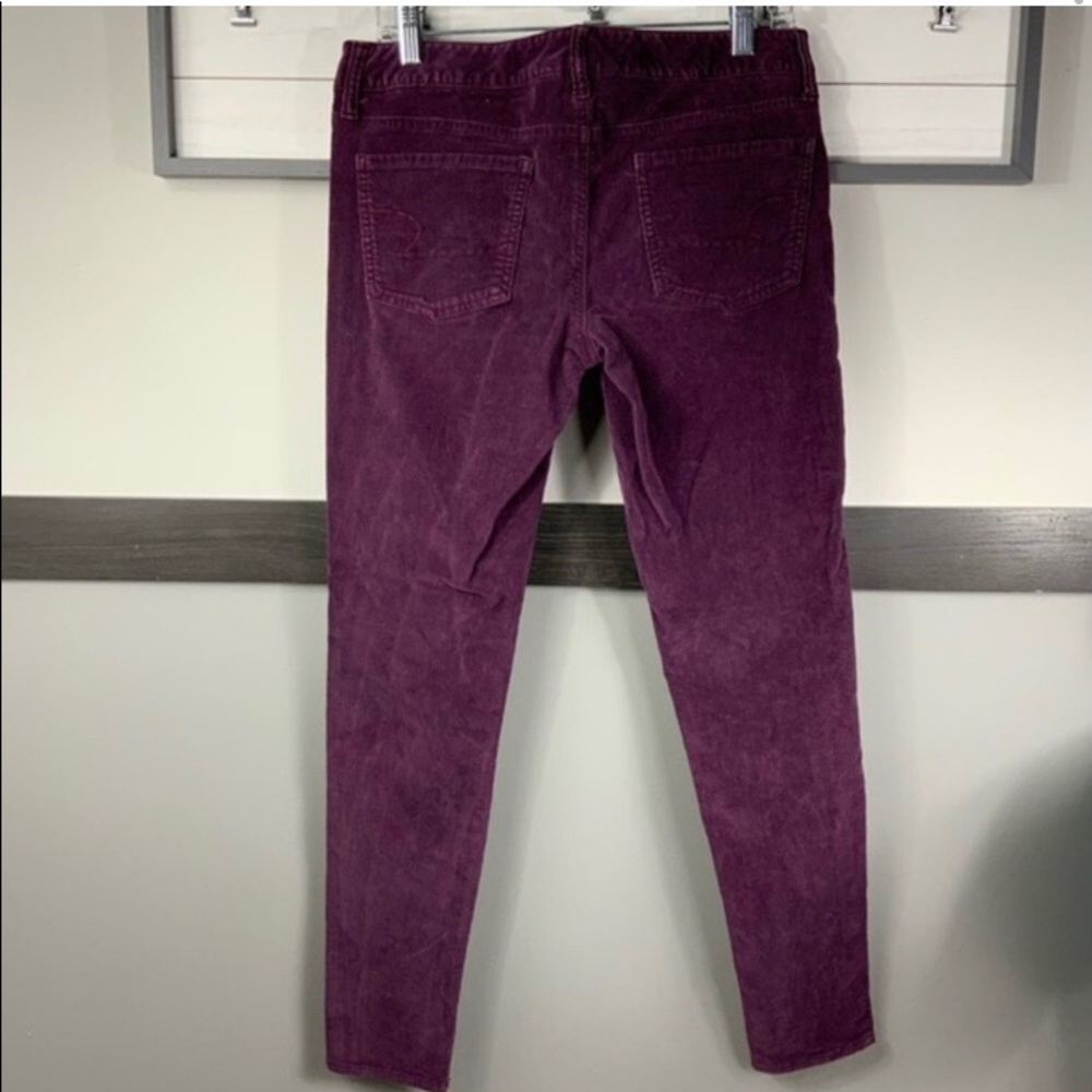 AEO purple velvet skinny jegging super stretch